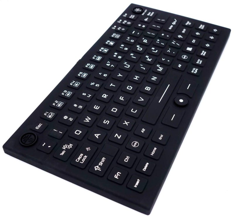 DSI Compact LED Backlit Keyboard with Integrated Mouse Button IP68 Waterproof Silicone IKB850BL - Image 5